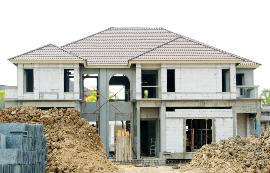 New tile on new construction house